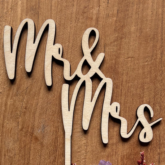 Cake Topper "Mr & Mrs", schlicht
