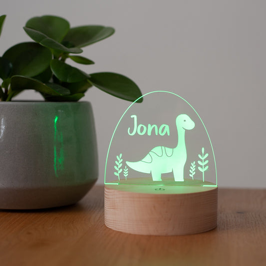 LED Mini-Nachtlicht "Dino" mit Wunschnamen