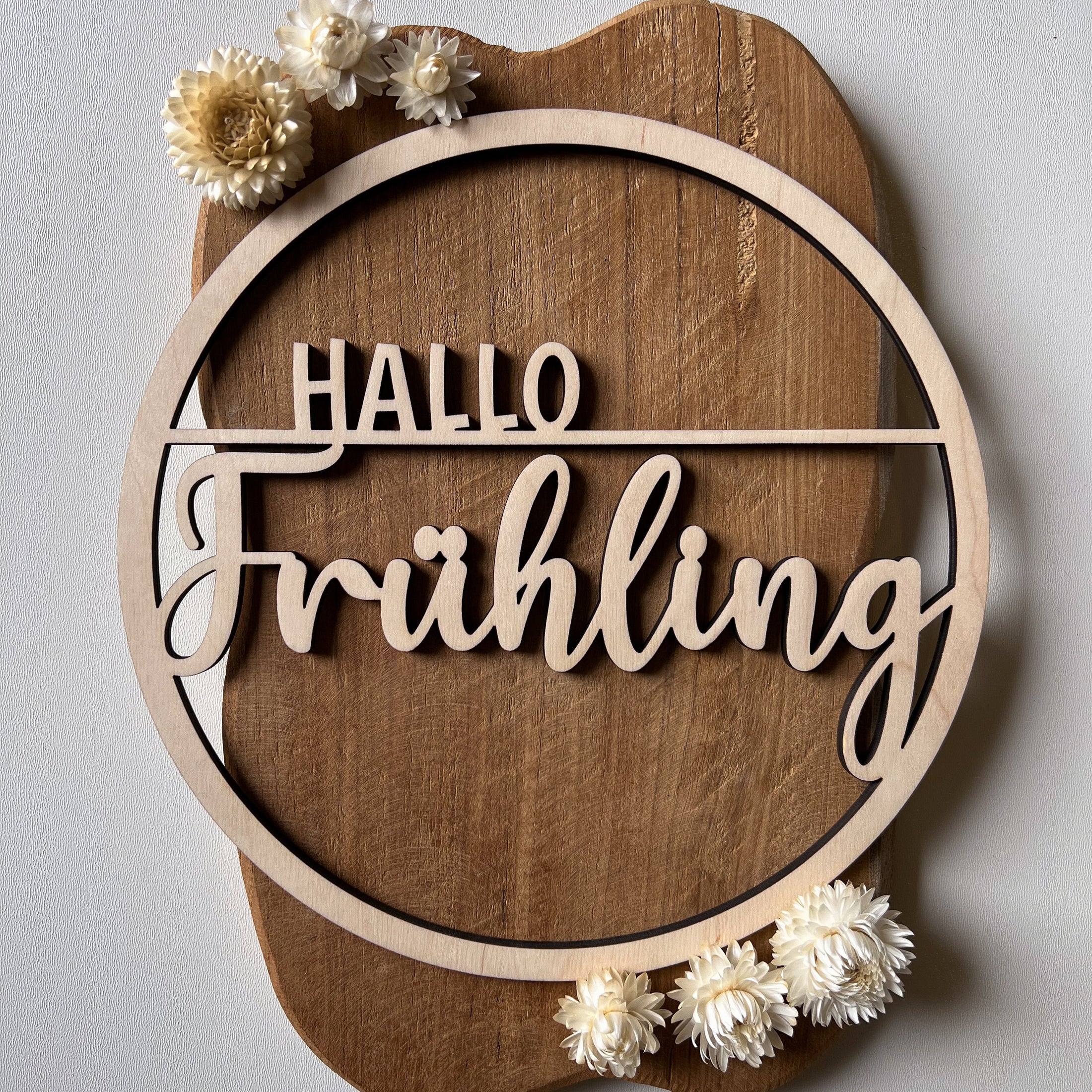 Holzring/Wandbild "Hallo Frühling"