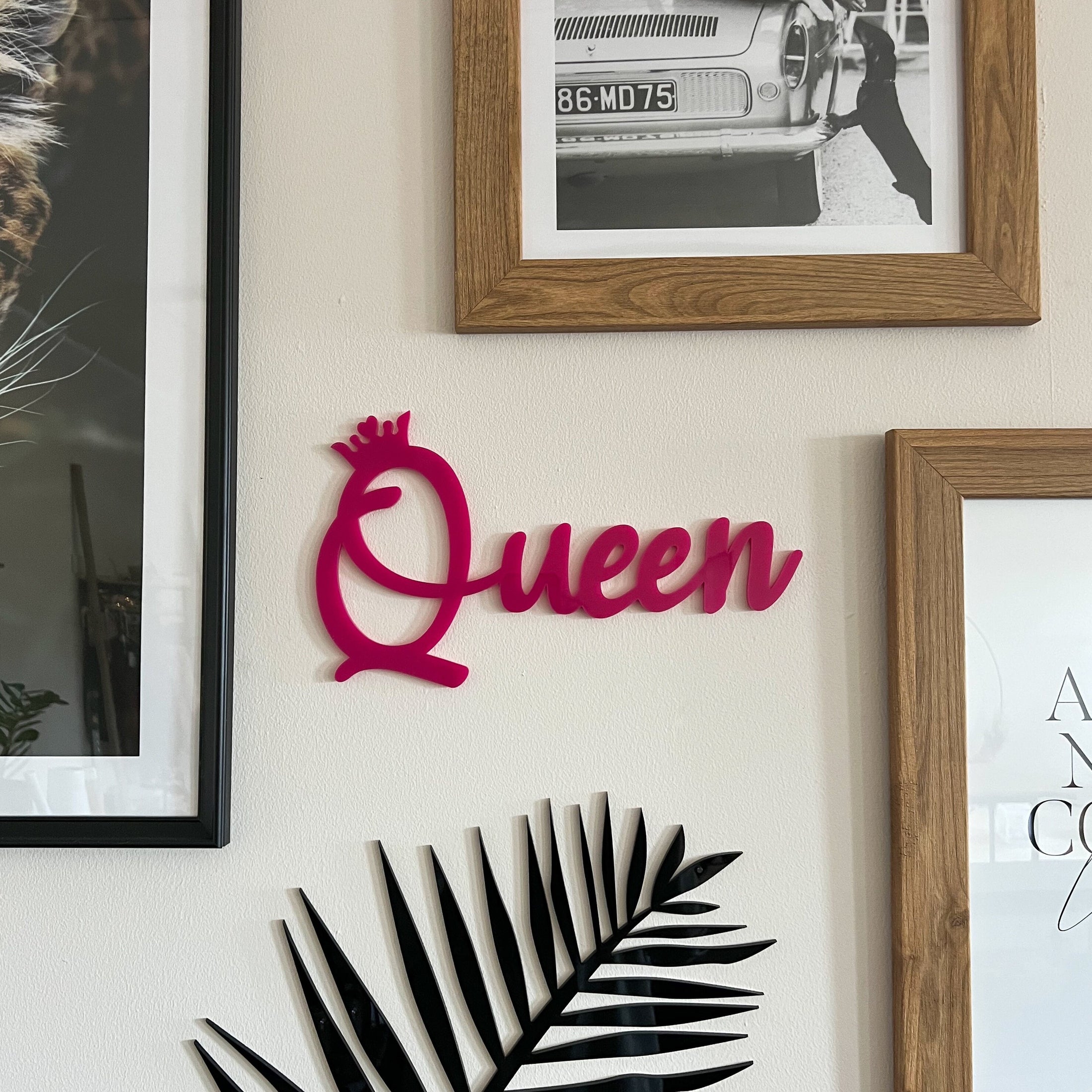 Schriftzug/Wandbild "Queen" aus Acryl