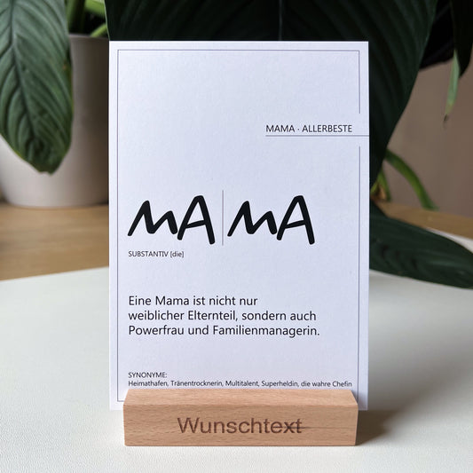 Postkarte "MAMA" + Kartenaufsteller, personalisierbar